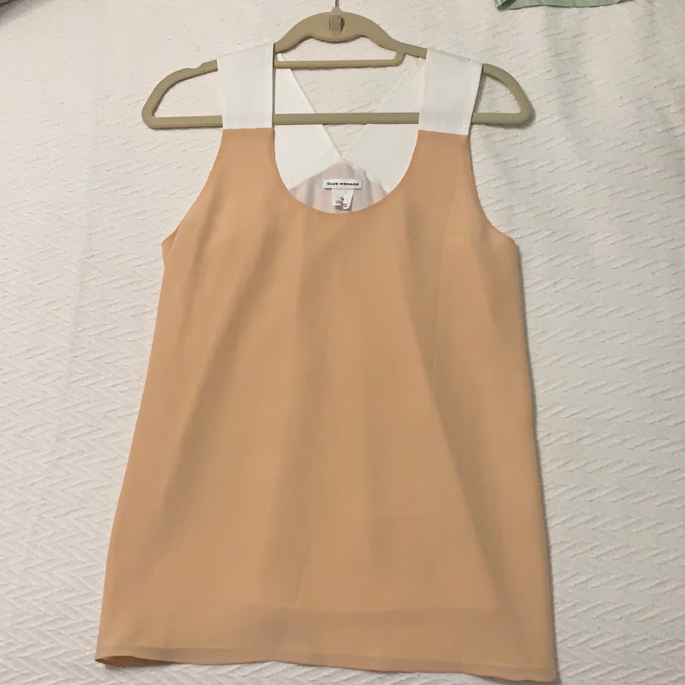 Club Monaco pink and white blouse